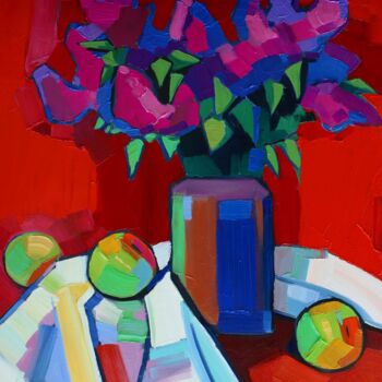 Painting titled "Lilacs #2" by Tigran Avetyan, Original Artwork, Oil