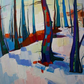 Painting titled "Winter morning #2" by Tigran Avetyan, Original Artwork, Oil