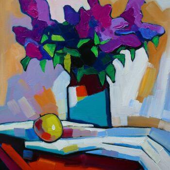 Painting titled "Lilacs #3" by Tigran Avetyan, Original Artwork, Oil
