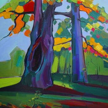 Painting titled "Forest Mood" by Tigran Avetyan, Original Artwork, Oil