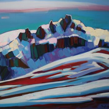 Painting titled "Winter in the mount…" by Tigran Avetyan, Original Artwork, Oil