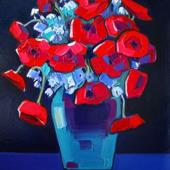 Painting titled "Flowers _2" by Tigran Avetyan, Original Artwork, Oil