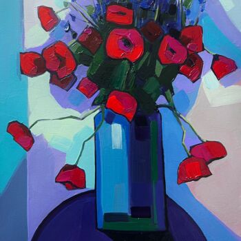 Painting titled "Field flowers _2" by Tigran Avetyan, Original Artwork, Oil