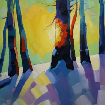 Pintura intitulada "Winter morning (40x…" por Tigran Aveyan, Obras de arte originais, Óleo Montado em Armação em madeira