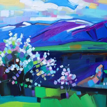 Картина под названием "Spring-1 (70x50cm,…" - Tigran Aveyan, Подлинное произведение искусства, Масло Установлен на Деревянна…