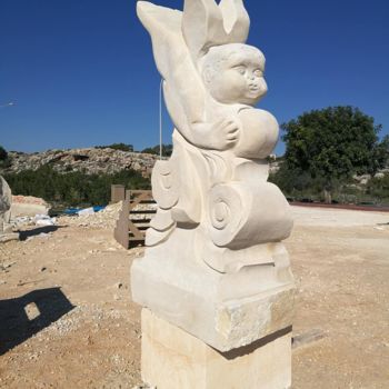 Sculpture titled "Angel,s game" by Tigran Harutyunyan, Original Artwork, Stone