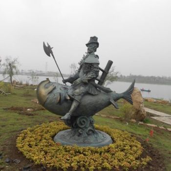 Sculpture intitulée "Fish Baron" par Tigran Harutyunyan, Œuvre d'art originale