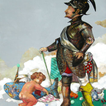 Painting titled "angel-s-game-sizes-…" by Tigran Harutyunyan, Original Artwork, Oil