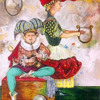 Malerei mit dem Titel "Concert Siranoush's…" von Tigran Harutyunyan, Original-Kunstwerk, Öl