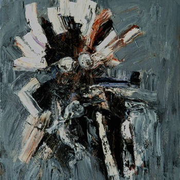 Schilderij getiteld "小丑2015" door Tihong Zhou, Origineel Kunstwerk, Olie