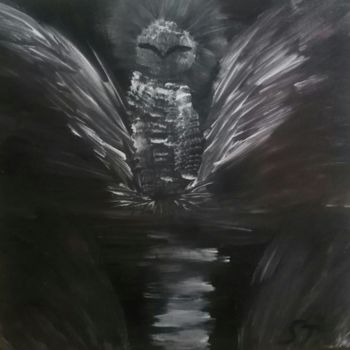 Malerei mit dem Titel "BIRD OR ANGEL?" von Tijana Stankovic, Original-Kunstwerk, Acryl