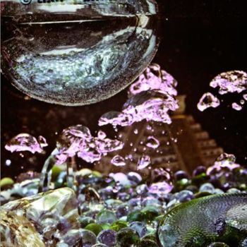 Photography titled "Pink Bubbles" by Tikal, Original Artwork, Manipulated Photography