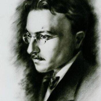 Malerei mit dem Titel "Fernando Pessoa" von Svetlana Tikhomirova, Original-Kunstwerk