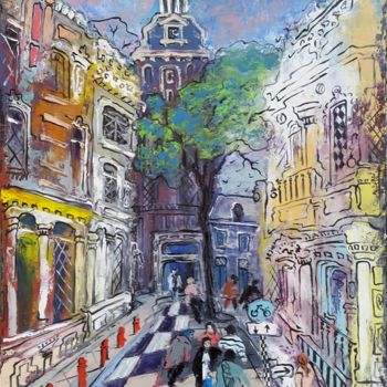 Painting titled "amsterdam" by Tiko Bakhtadze, Original Artwork, Oil