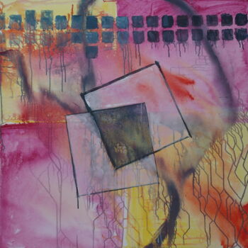 Painting titled "Mystery over Squares" by Tilfra, Original Artwork