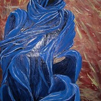 Pittura intitolato "Touareg VI" da Halima Echaoui, Opera d'arte originale