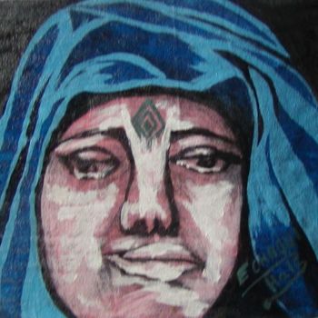 Peinture intitulée "Tatouage  IV" par Halima Echaoui, Œuvre d'art originale