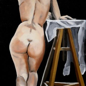 Painting titled "Pose d atelier, hui…" by Tilly, Original Artwork