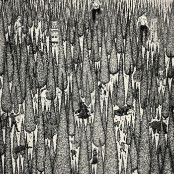 Druckgrafik mit dem Titel "Tales of the Forest" von Tim Southall, Original-Kunstwerk, Radierung