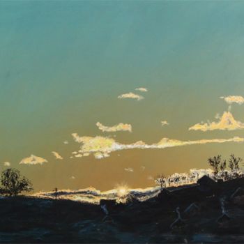Painting titled "Зимний закат" by Timofei Gorea, Original Artwork