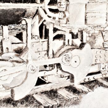 Pittura intitolato "Engine 484" da Timothy Seery, Opera d'arte originale, Acrilico Montato su Pannello di legno