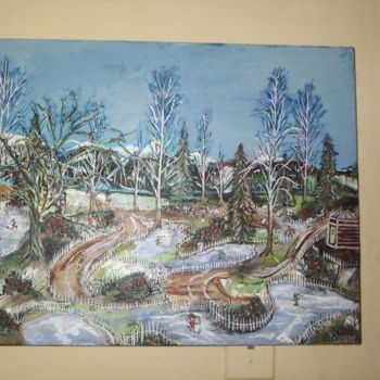 Painting titled "grandpas farm" by Timothy Phillips, Original Artwork