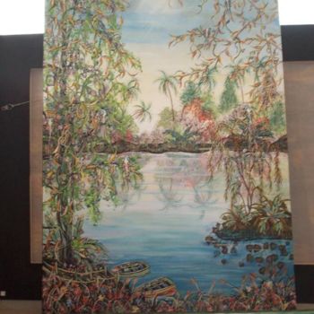 Painting titled "miami river" by Timothy Phillips, Original Artwork
