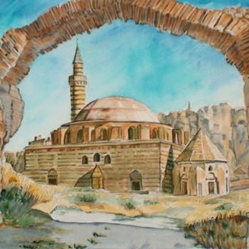 Painting titled "Eski cami" by Julia Timur, Original Artwork, Oil