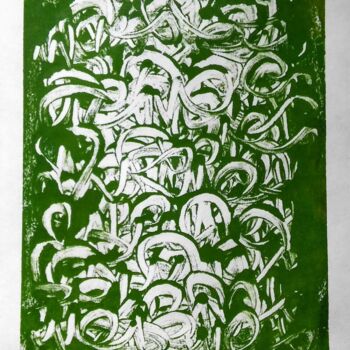Printmaking titled "Green on Cream" by Tina Lane, Original Artwork, Other