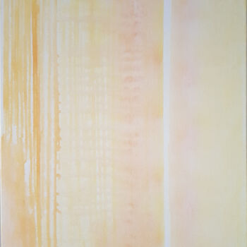 Painting titled "Lemon Yellow" by Tina Lane, Original Artwork, Acrylic Mounted on Wood Stretcher frame