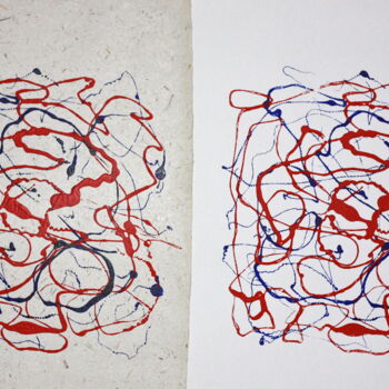 Gravures & estampes intitulée "Mono Repeat" par Tina Lane, Œuvre d'art originale, Monotype