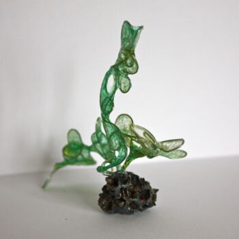 Sculpture titled "Green Djinn II" by Tina Lane, Original Artwork, Resin