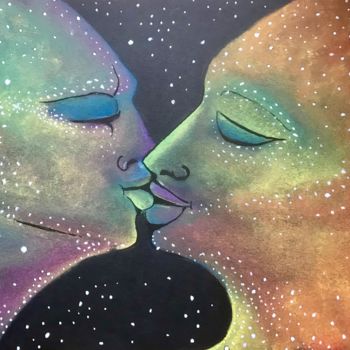Dessin intitulée "Amour celeste" par Shanna Kilaio - Onaicrom, Œuvre d'art originale, Pastel