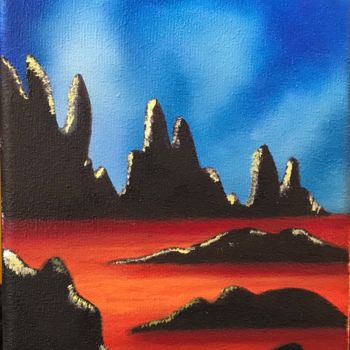 Peinture intitulée "Terre lointaine" par Shanna Kilaio - Onaicrom, Œuvre d'art originale, Huile