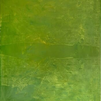Painting titled "Big green canvas Oi…" by Tina Shenk, Original Artwork, Oil
