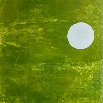 Painting titled "Green textured oil…" by Tina Shenk, Original Artwork, Oil