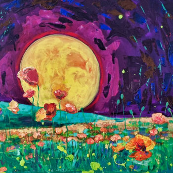 Pintura titulada "Moonlight Sonata" por Tina Shustova, Obra de arte original, Acrílico Montado en Bastidor de camilla de mad…