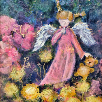 Painting titled "Angel Girl" by Tina Shustova, Original Artwork, Acrylic