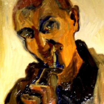 Malerei mit dem Titel "Zelfportret" von Tina Vanbiervliet (10A), Original-Kunstwerk, Öl