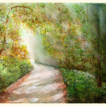 Peinture intitulée "Le chemin.jpg" par Tina Verpoorten, Œuvre d'art originale, Aquarelle