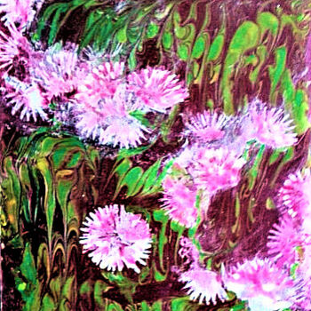 Ζωγραφική με τίτλο "Fleurs.jpg" από Tina Verpoorten, Αυθεντικά έργα τέχνης, Ακρυλικό
