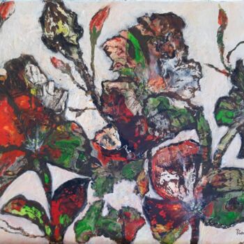 Pintura titulada "Les fleurs du mal" por Tina Verpoorten, Obra de arte original, Acrílico