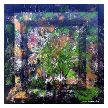 Painting titled "Encadré" by Tina Verpoorten, Original Artwork, Acrylic Mounted on Wood Stretcher frame