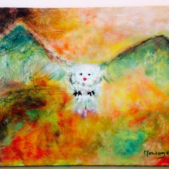 Painting titled "Flying Bird" by Tina M. De Montorge, Original Artwork, Oil