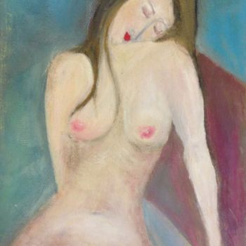 Painting titled "Hommage à Modigliani" by Tina M. De Montorge, Original Artwork