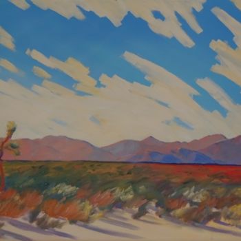 Painting titled "SOUTH VIEW, MOJAVE…" by Tina Bluefield, Original Artwork, Oil