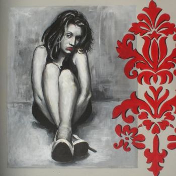 Painting titled "RED PASSION" by Tina Loiodice, Original Artwork