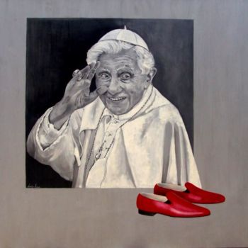 Peinture intitulée "SCARPETTE ROSSE" par Tina Loiodice, Œuvre d'art originale