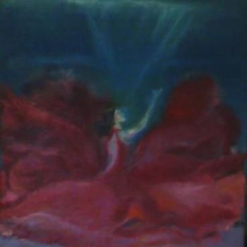 Painting titled "under_water_red_dre…" by Tina Hale, Original Artwork