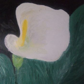 Painting titled "Цветок" by Tina Shmidt, Original Artwork, Oil